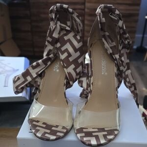 Brown Patterned Women Shoes
